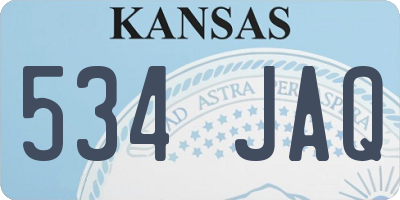 KS license plate 534JAQ