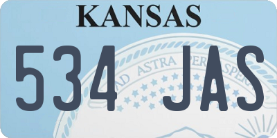 KS license plate 534JAS