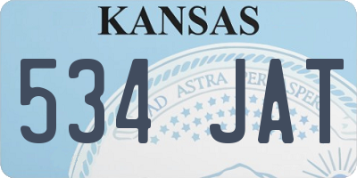 KS license plate 534JAT