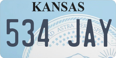 KS license plate 534JAY