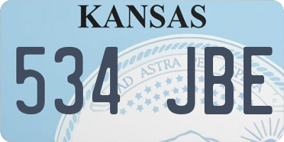 KS license plate 534JBE