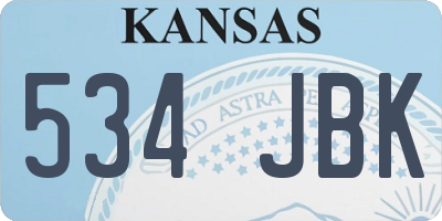 KS license plate 534JBK