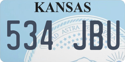 KS license plate 534JBU