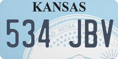 KS license plate 534JBV