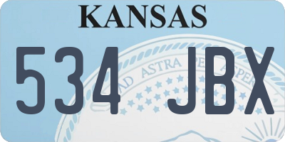 KS license plate 534JBX