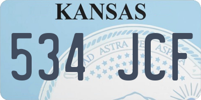 KS license plate 534JCF