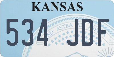 KS license plate 534JDF