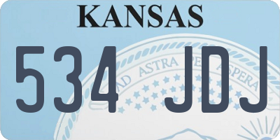 KS license plate 534JDJ