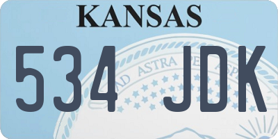 KS license plate 534JDK