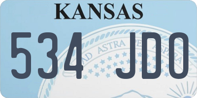 KS license plate 534JDO
