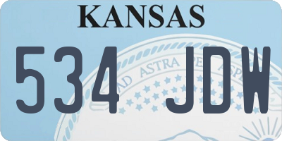 KS license plate 534JDW