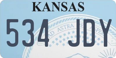KS license plate 534JDY