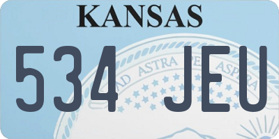 KS license plate 534JEU