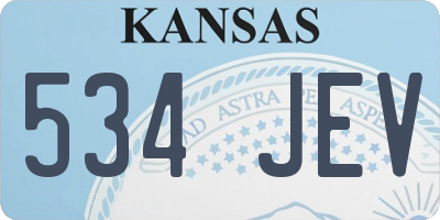 KS license plate 534JEV