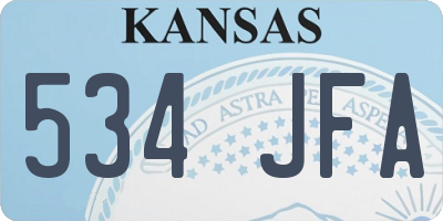 KS license plate 534JFA