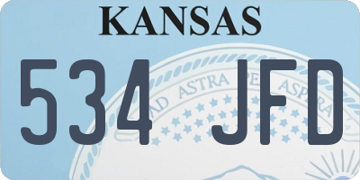 KS license plate 534JFD