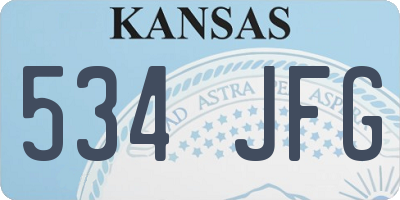 KS license plate 534JFG