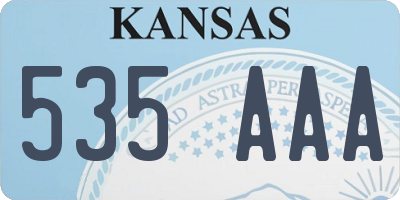 KS license plate 535AAA