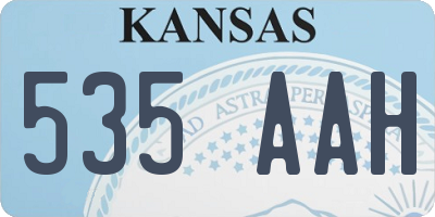 KS license plate 535AAH