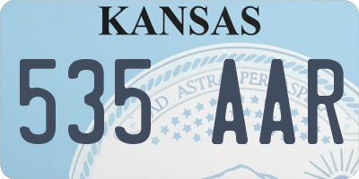KS license plate 535AAR