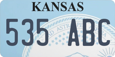 KS license plate 535ABC