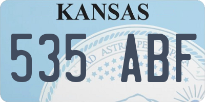 KS license plate 535ABF