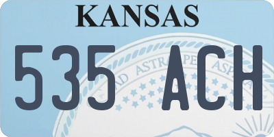 KS license plate 535ACH