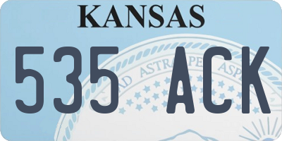 KS license plate 535ACK