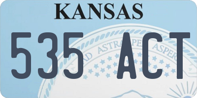 KS license plate 535ACT