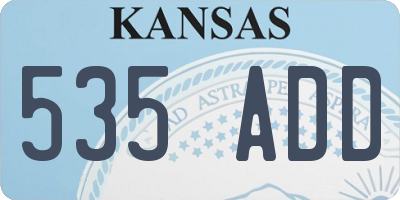 KS license plate 535ADD