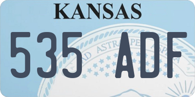 KS license plate 535ADF