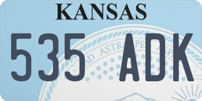 KS license plate 535ADK
