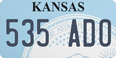 KS license plate 535ADO