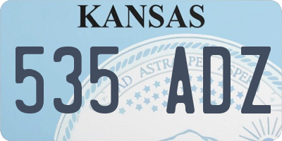 KS license plate 535ADZ