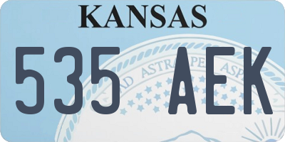 KS license plate 535AEK