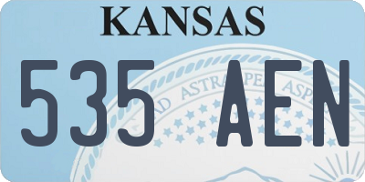 KS license plate 535AEN