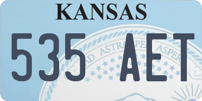 KS license plate 535AET