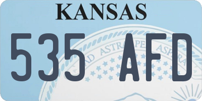 KS license plate 535AFD