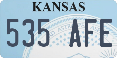 KS license plate 535AFE