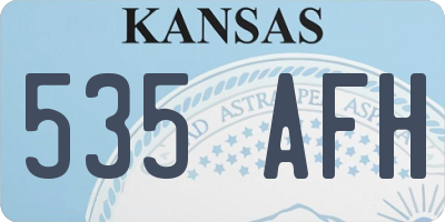 KS license plate 535AFH