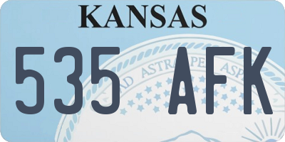KS license plate 535AFK