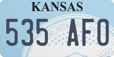 KS license plate 535AFO