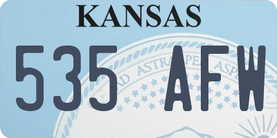 KS license plate 535AFW