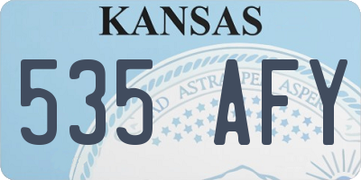 KS license plate 535AFY