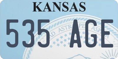 KS license plate 535AGE