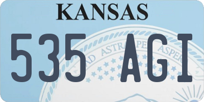 KS license plate 535AGI