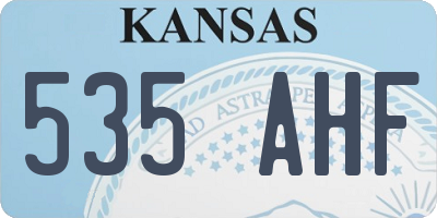 KS license plate 535AHF