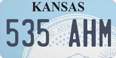 KS license plate 535AHM