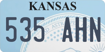 KS license plate 535AHN