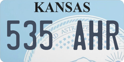 KS license plate 535AHR